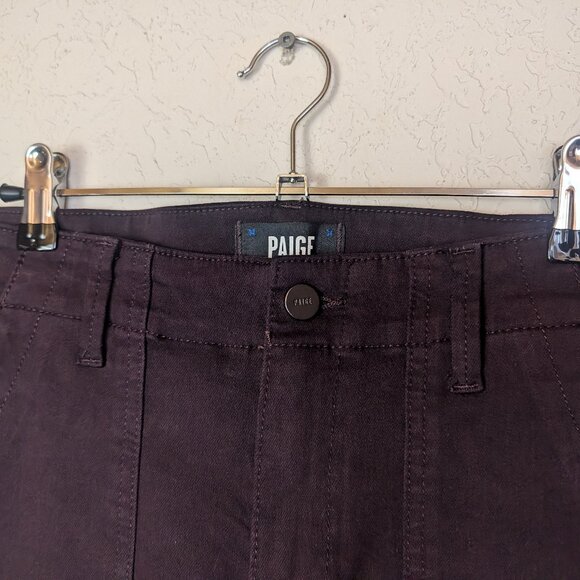 PAIGE Mayslie Cropped Jogger Pant in Vintage Black Cherry Burgundy - Picture 4 of 13